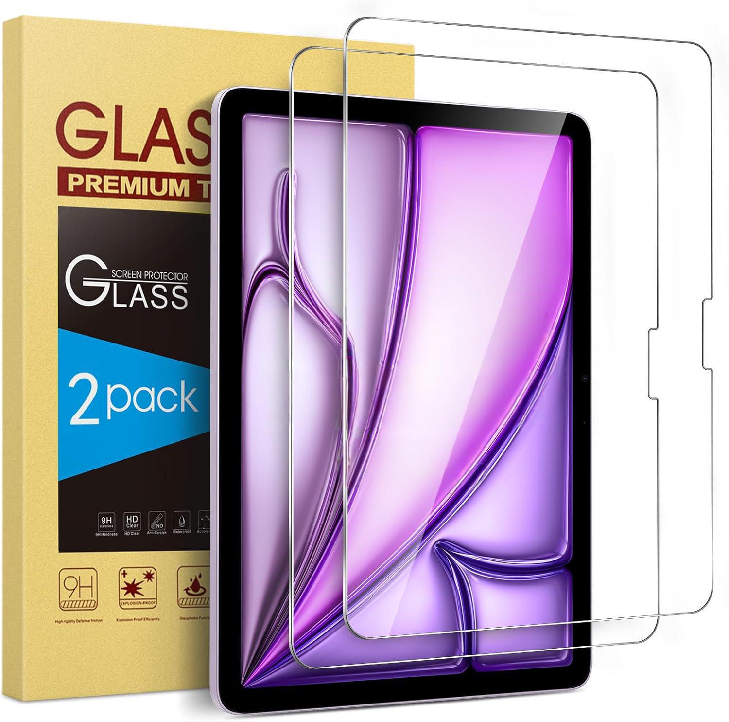 Temu Tablet Accessories - 2 قطعة 9H الزجاج المقسى لباد