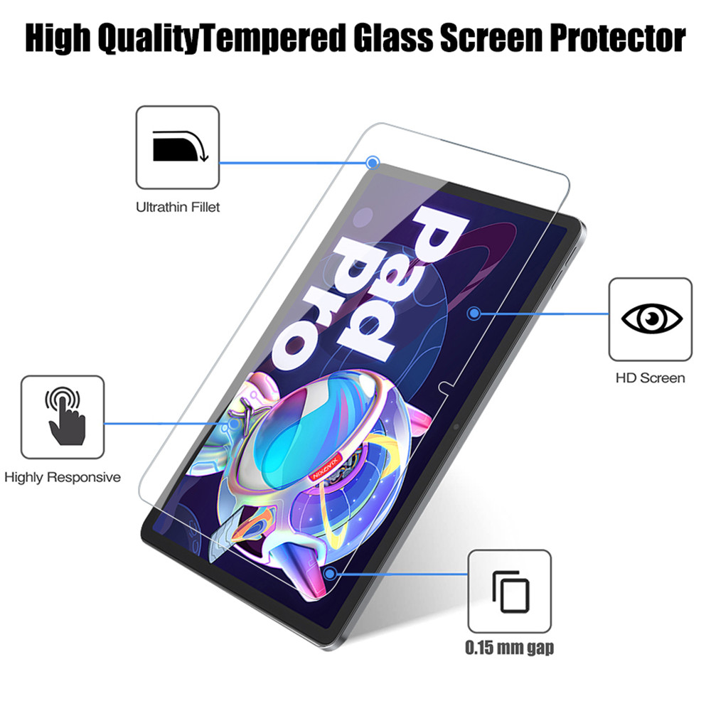 2 قطعة الزجاج المقسى حامي الشا - مراجعة Lenovo Tablet M10 Accessories وسعره