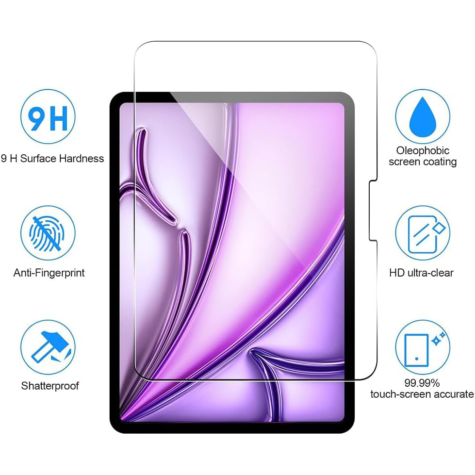 2 قطعة 9H الزجاج المقسى لباد ا - مراجعة Temu Tablet Accessories وسعره